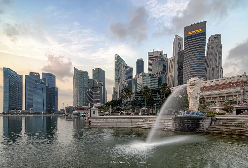 Singapore business district at Morning.