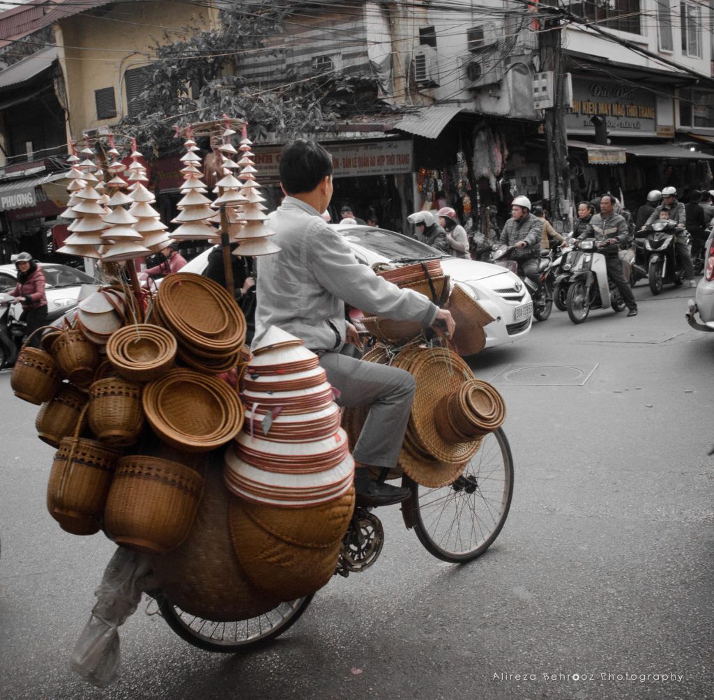 Baskets&hats bike, Hanoi, Vietnam