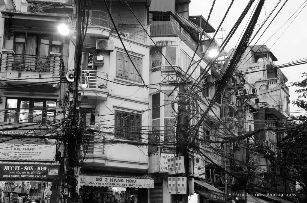 Electric poles, Hanoi, Vietnam