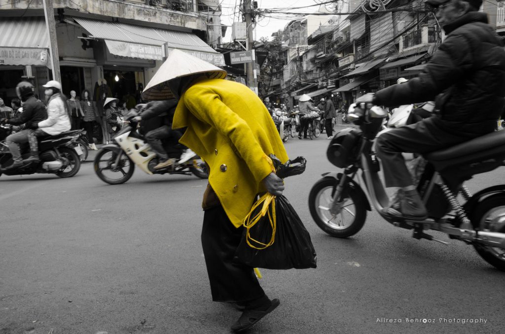 Yellow man passing