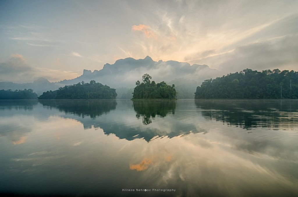 Sunrise reflections, Khao Sok national park, Thailand