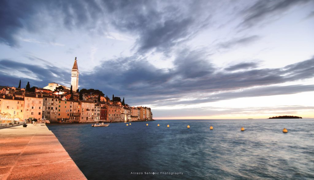 View of Rovinj just after sunset