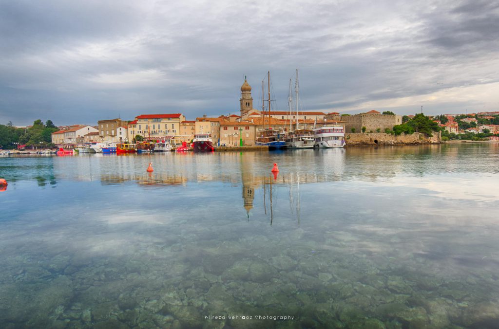 Krk town during sunrise, Croatia