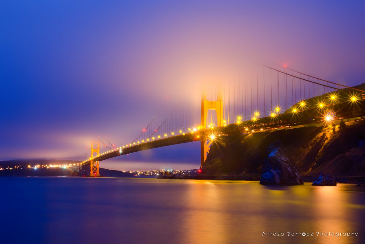 Golden Gate Bridge at dusk, San Francisco