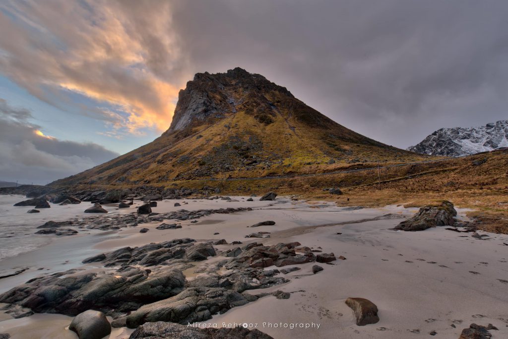 Sunrise at Myrland beach, Lofoten